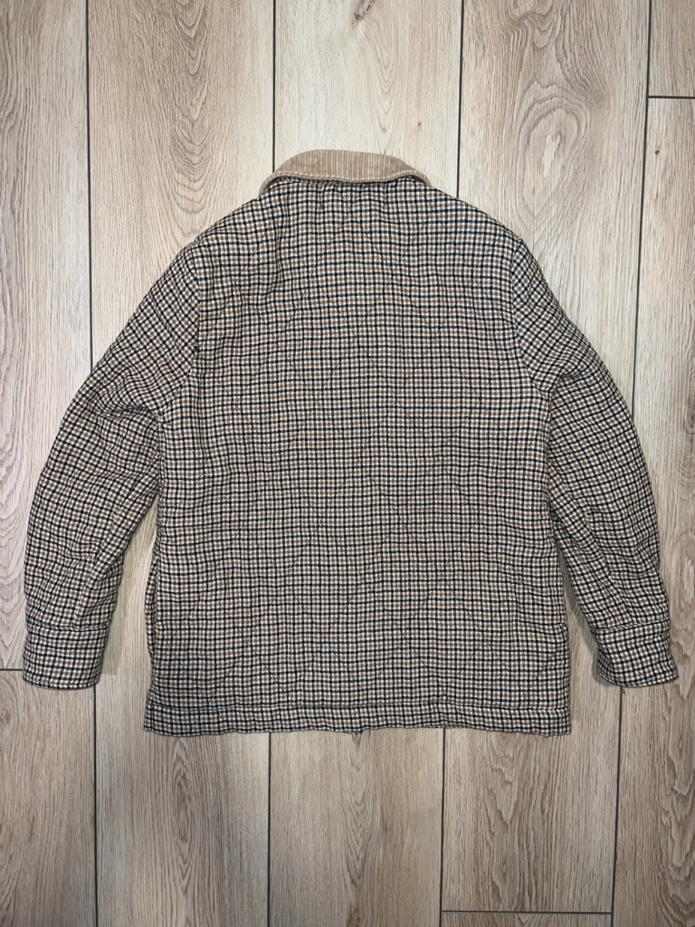 Zara Checked Shirt Jacket with Tan Corduroy Collar - Picture 8 of 16